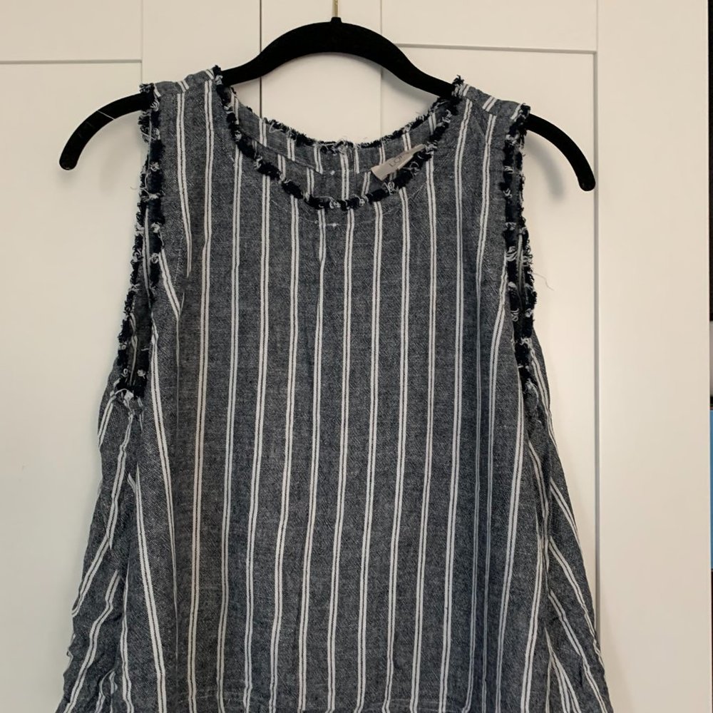 LOFT Denim  Fringe Tank